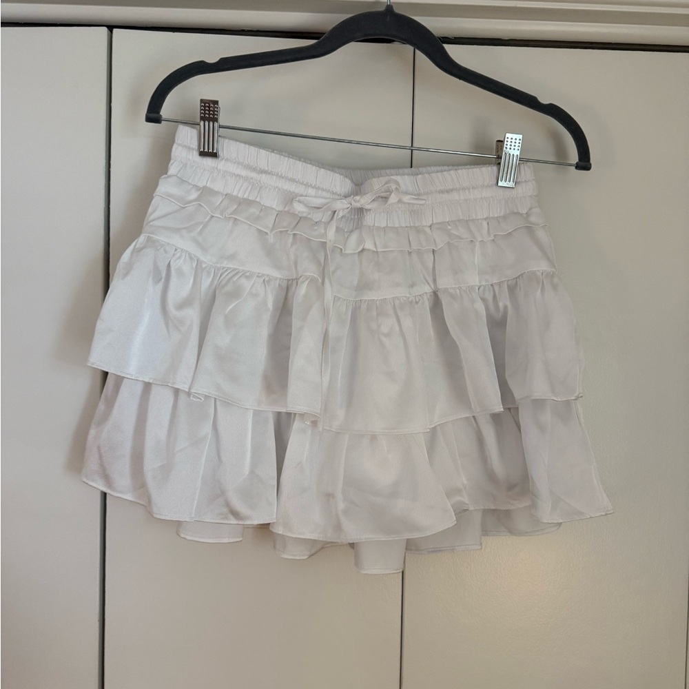 White Layered Mini Skirt